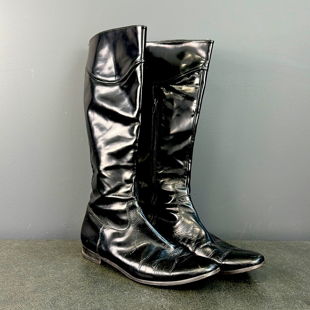 Vera Gomma Vintage Black Leather Riding Boots